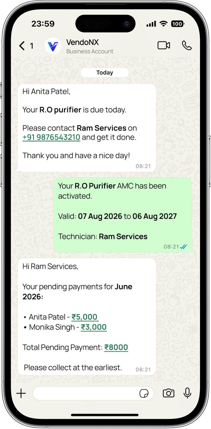 Automated reminders, AMC sharing and payment follow-ups